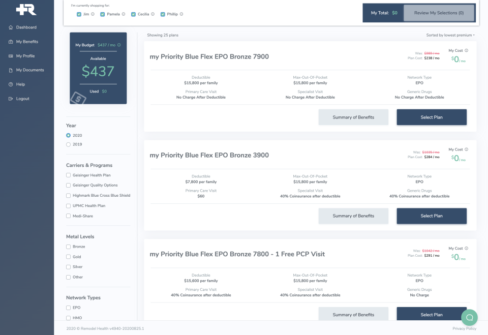 screenshot of Remodel Health